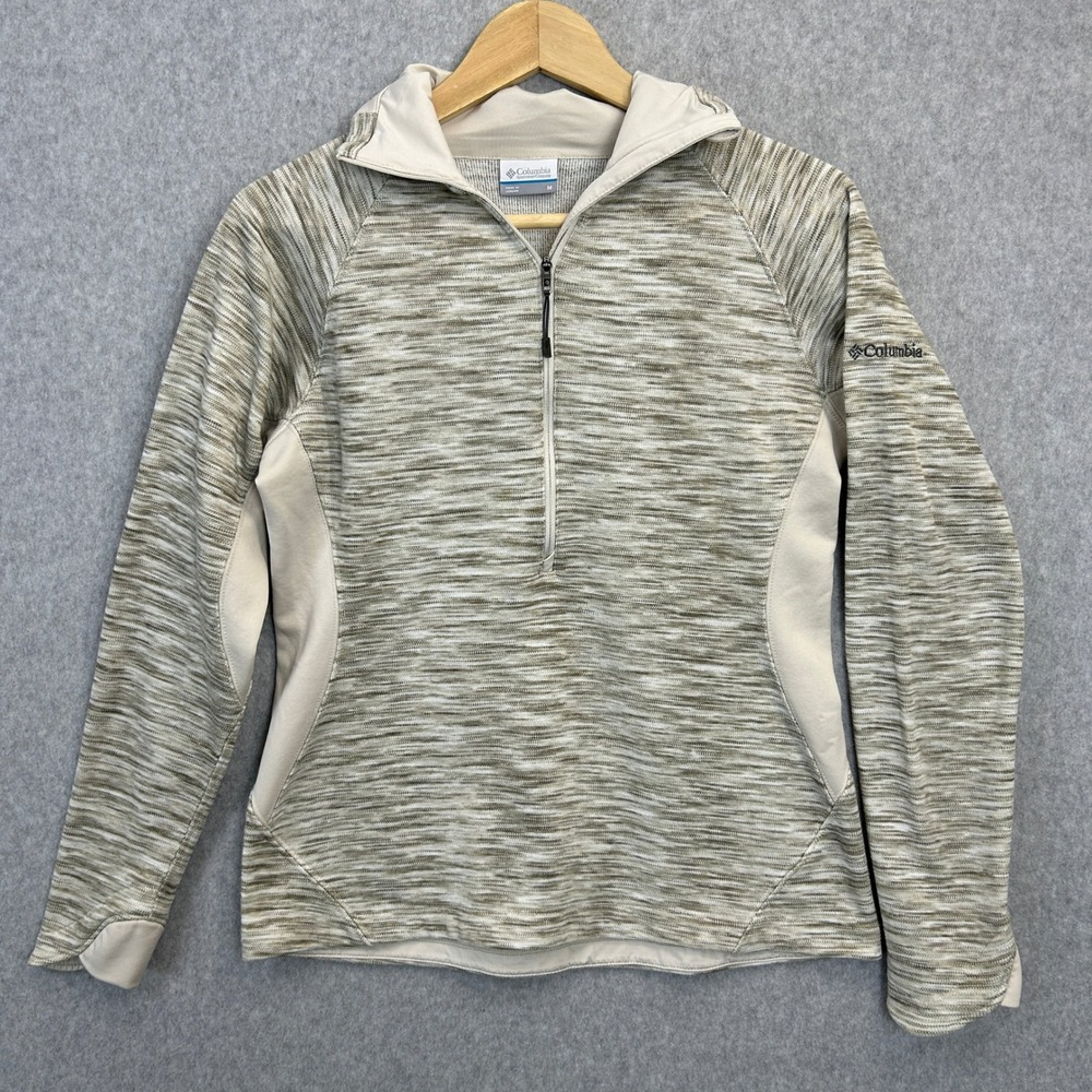 Columbia Optic Got It 1/4 Zip Fleece Pullover Tan Beige Hiking Women Size Medium